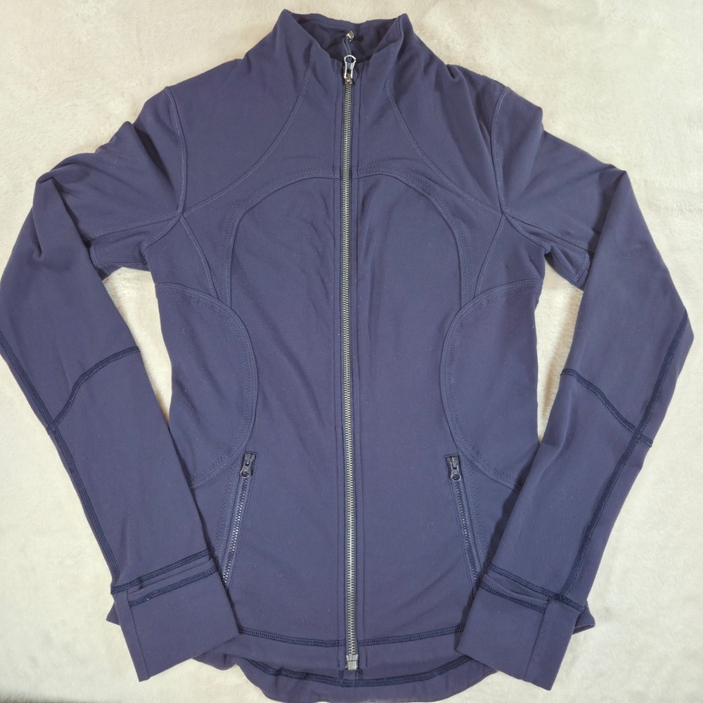 Lululemon True Navy Luon Define Jacket Size 8 Activewear Full Zip